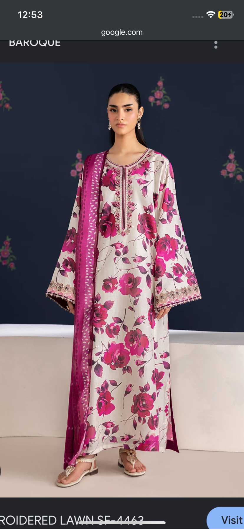 Barooque 3pc printed lawn