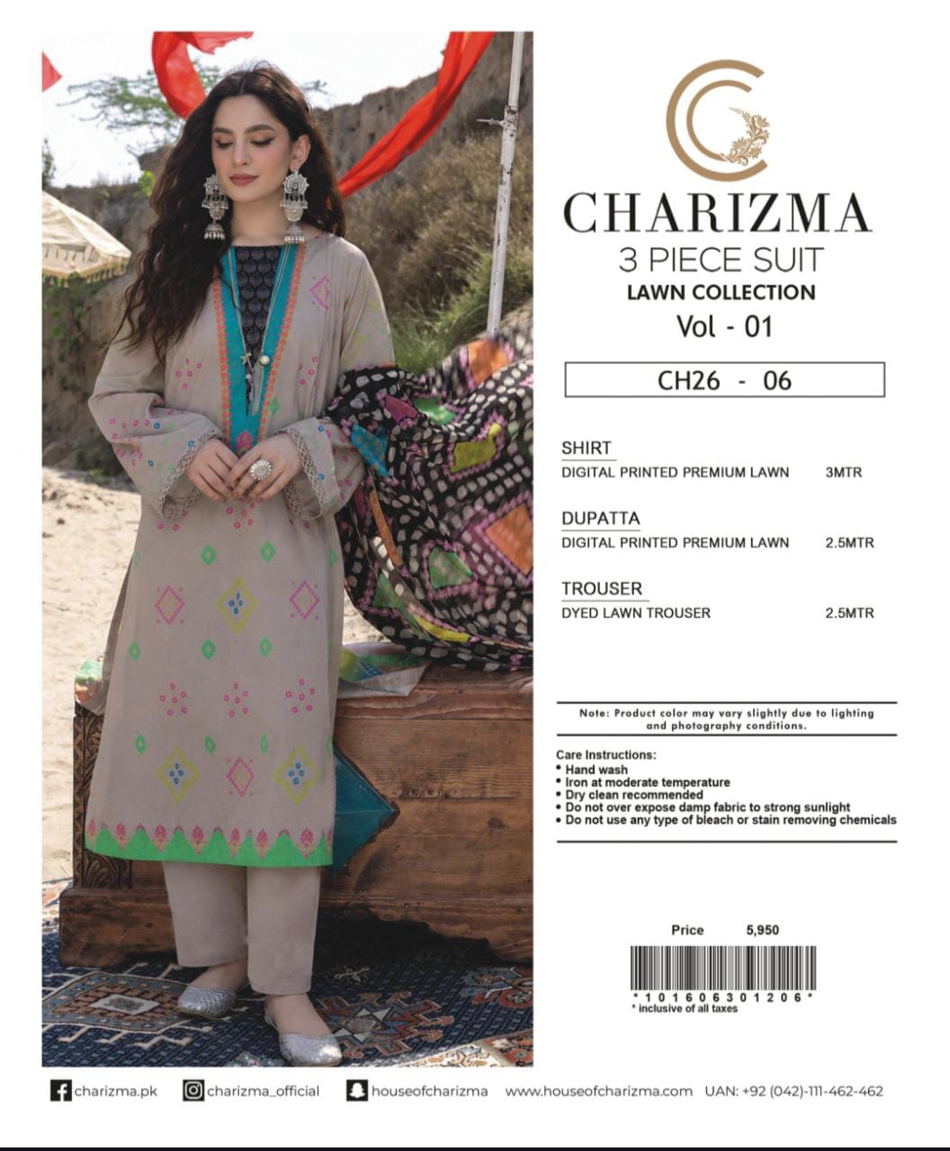 Charizma Lawn 3pc
