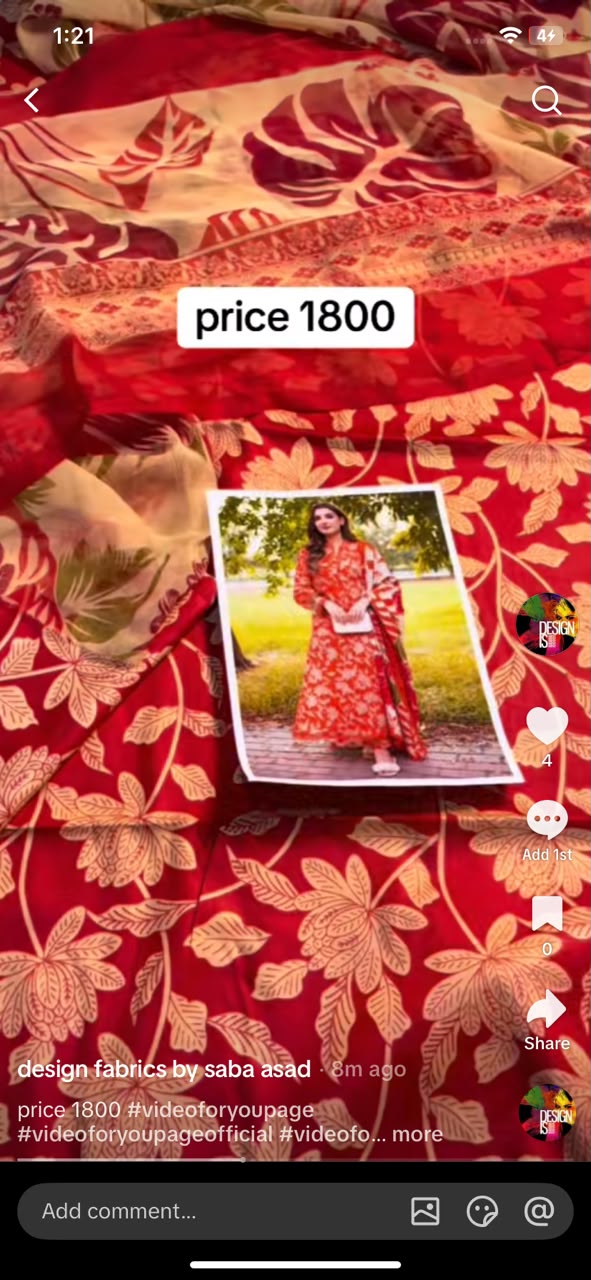 Aneelas red printed 3pc