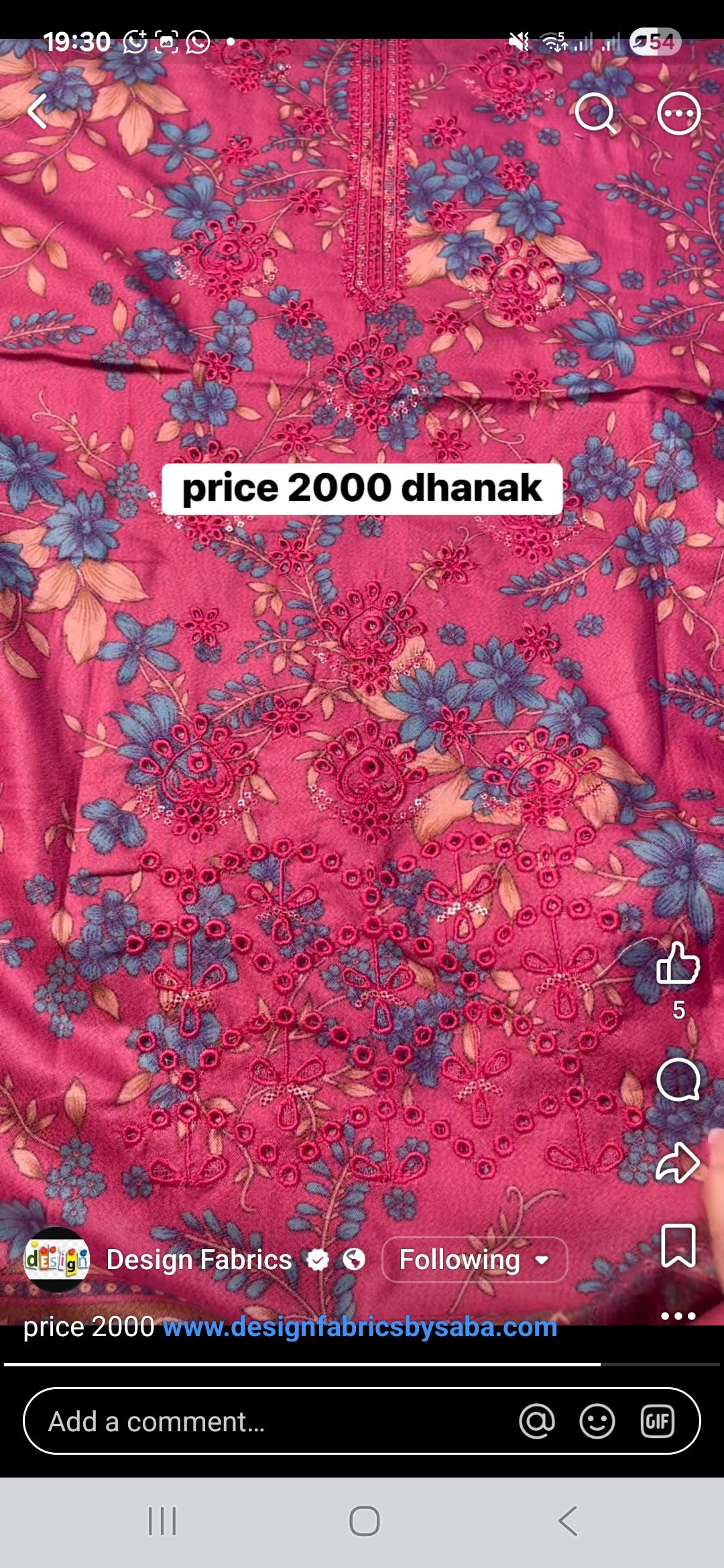 Dhanak 3pc Embroidered pashmina shawl