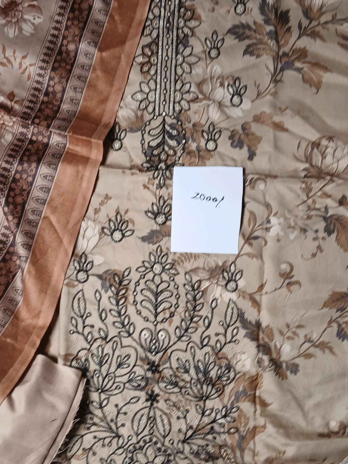 Dhanak embroidery 3pc with pashmina shawl