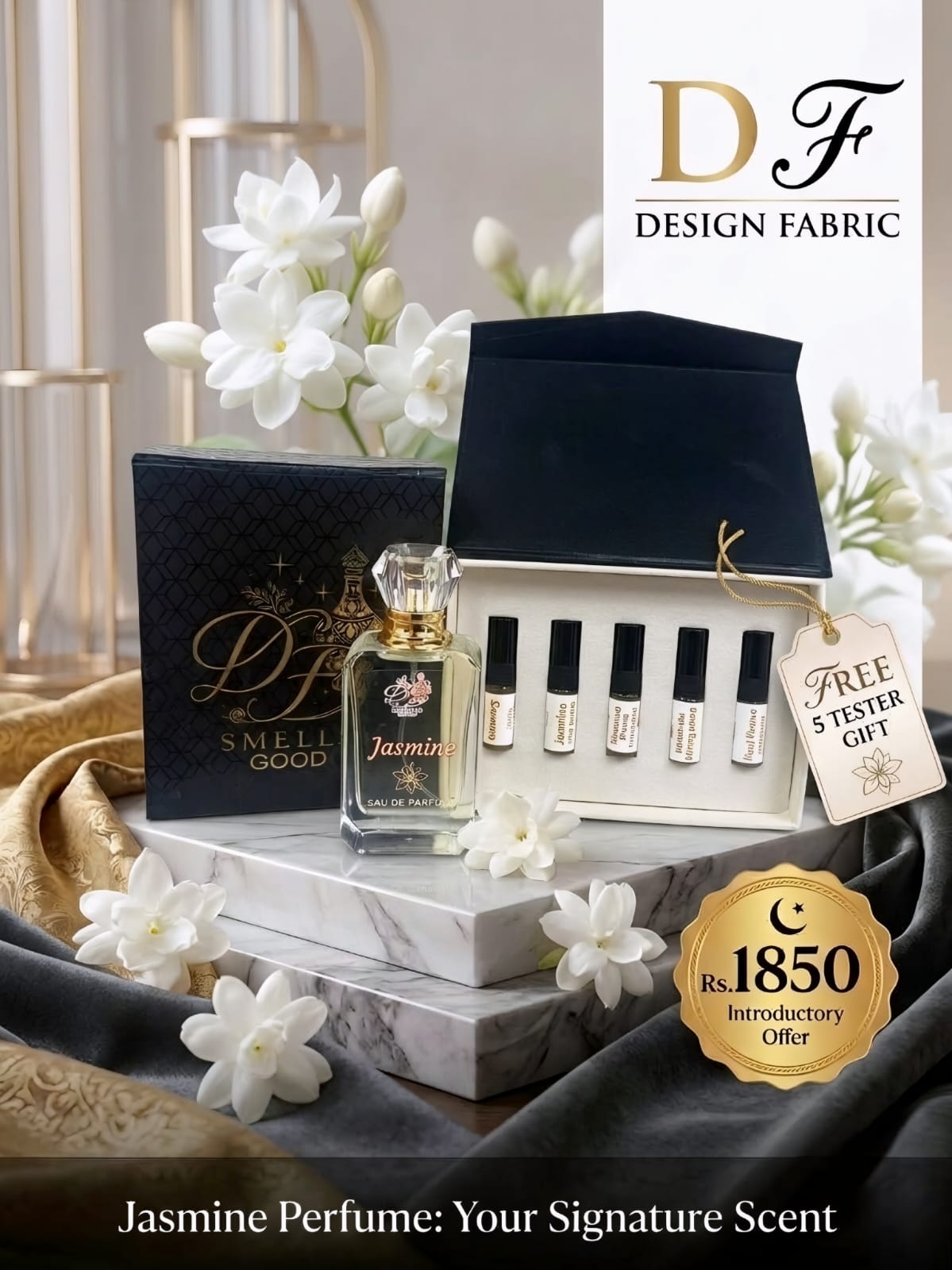 Jasmine with 5 free testers (perfume)