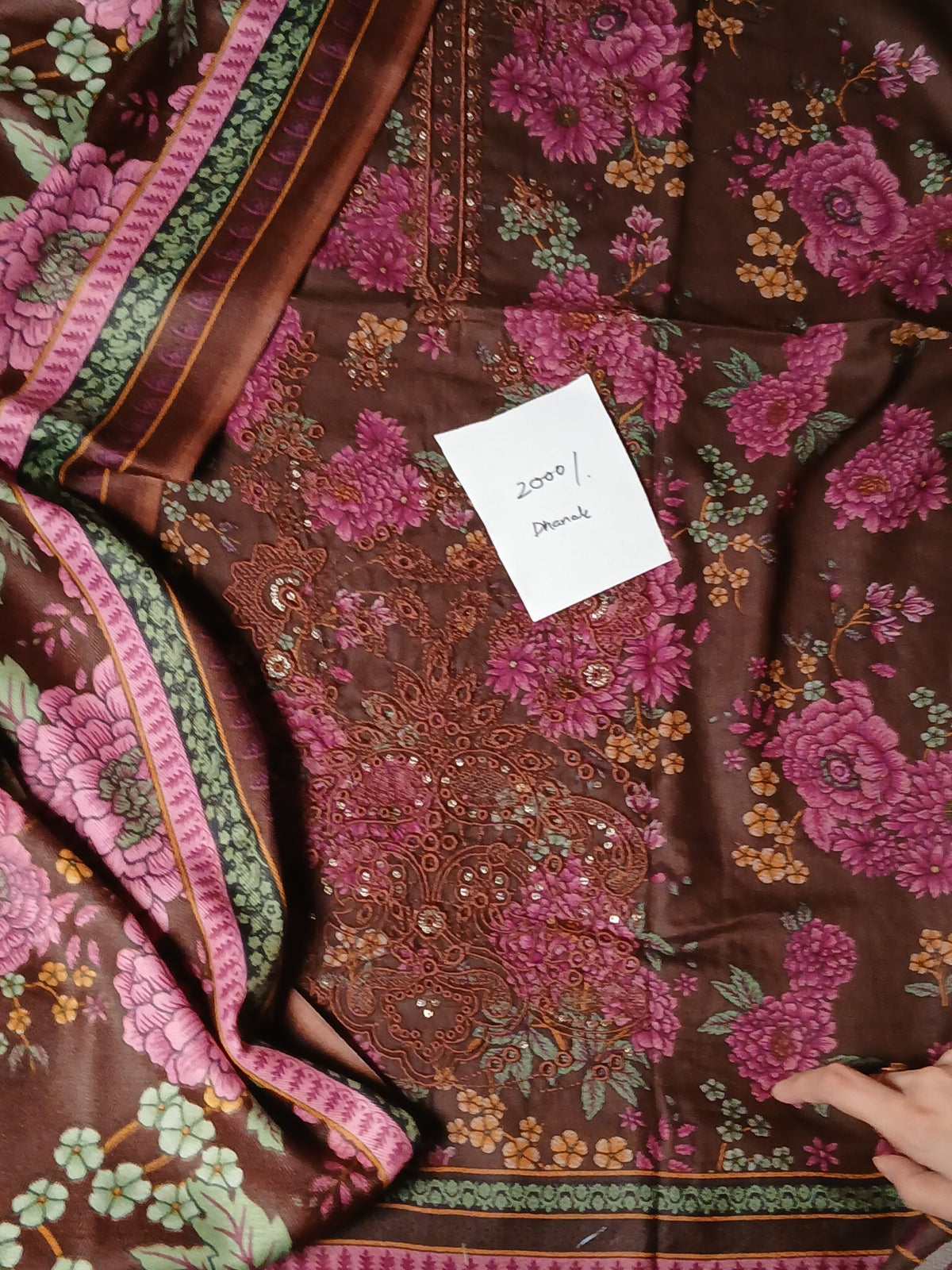 Dhanak 3pc Embroidered