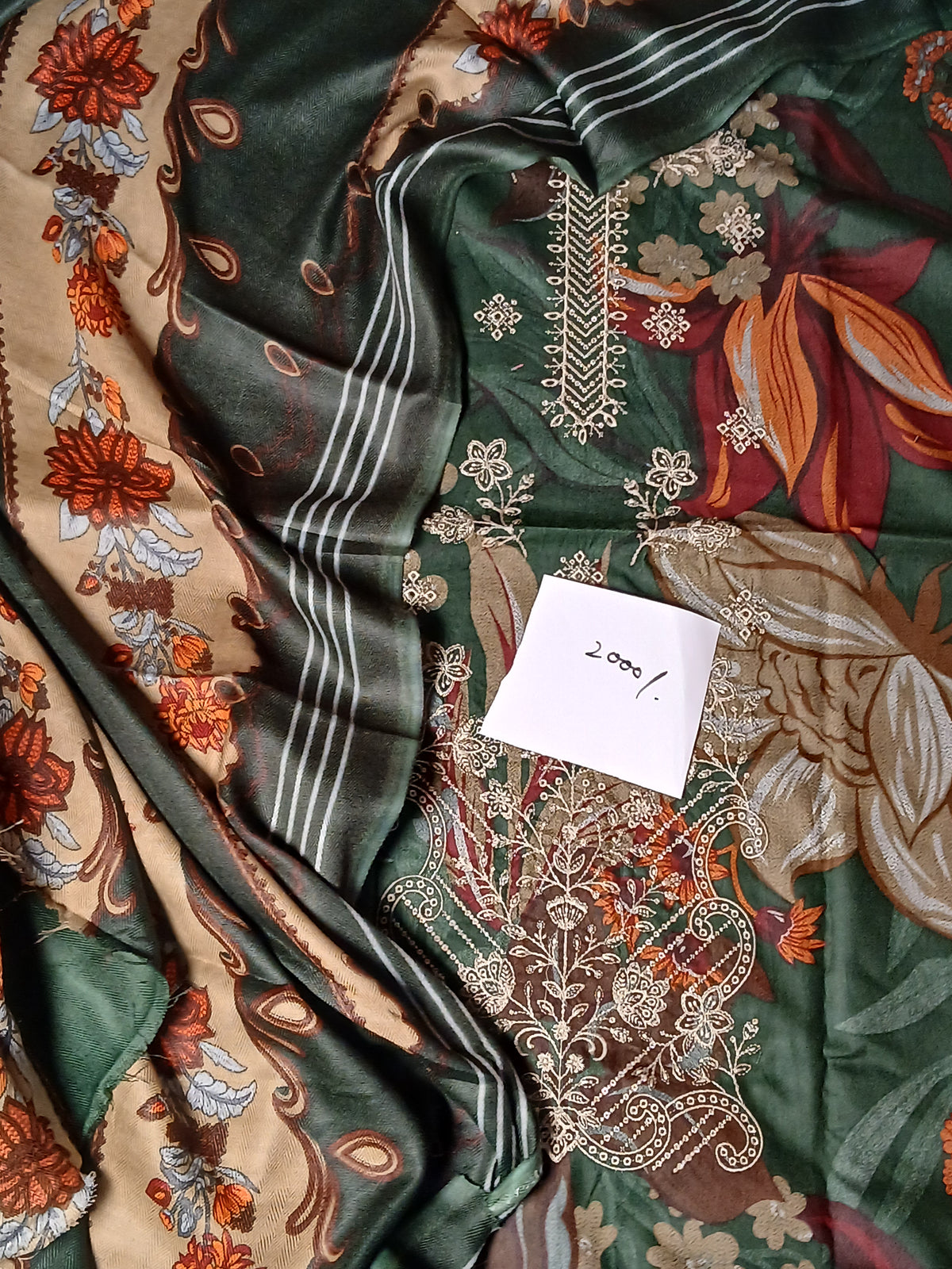 Dhanak 3pc Embroidered