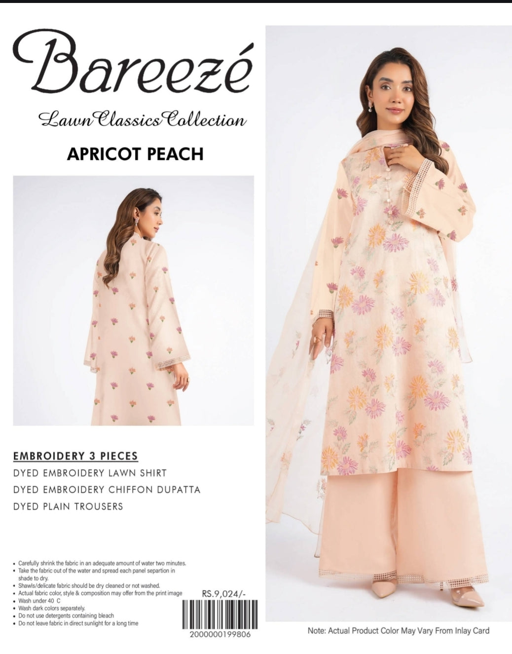 Bareeze 3pc embroidery
