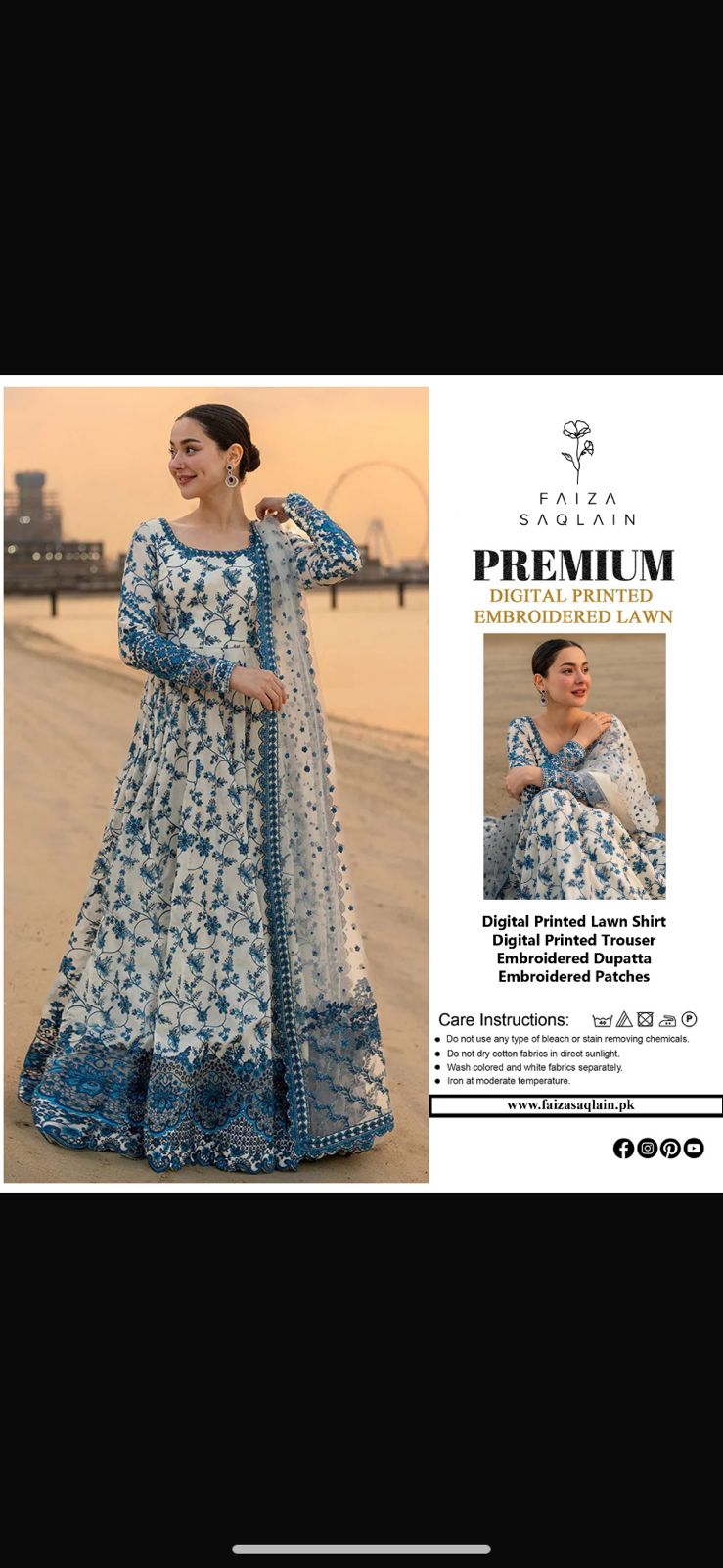 Faiza Saqlain Lawn 3pc