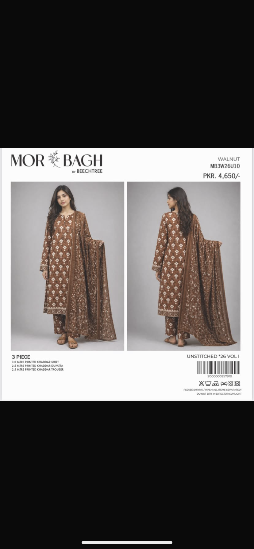 Bechtree original khaddar 3 pcs 6 pcs set