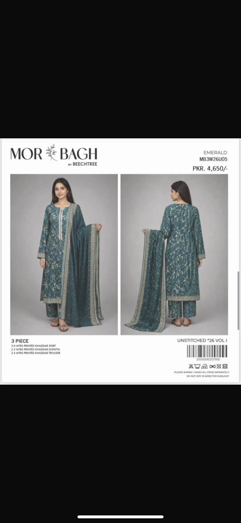 Bechtree original khaddar 3 pcs 6 pcs set