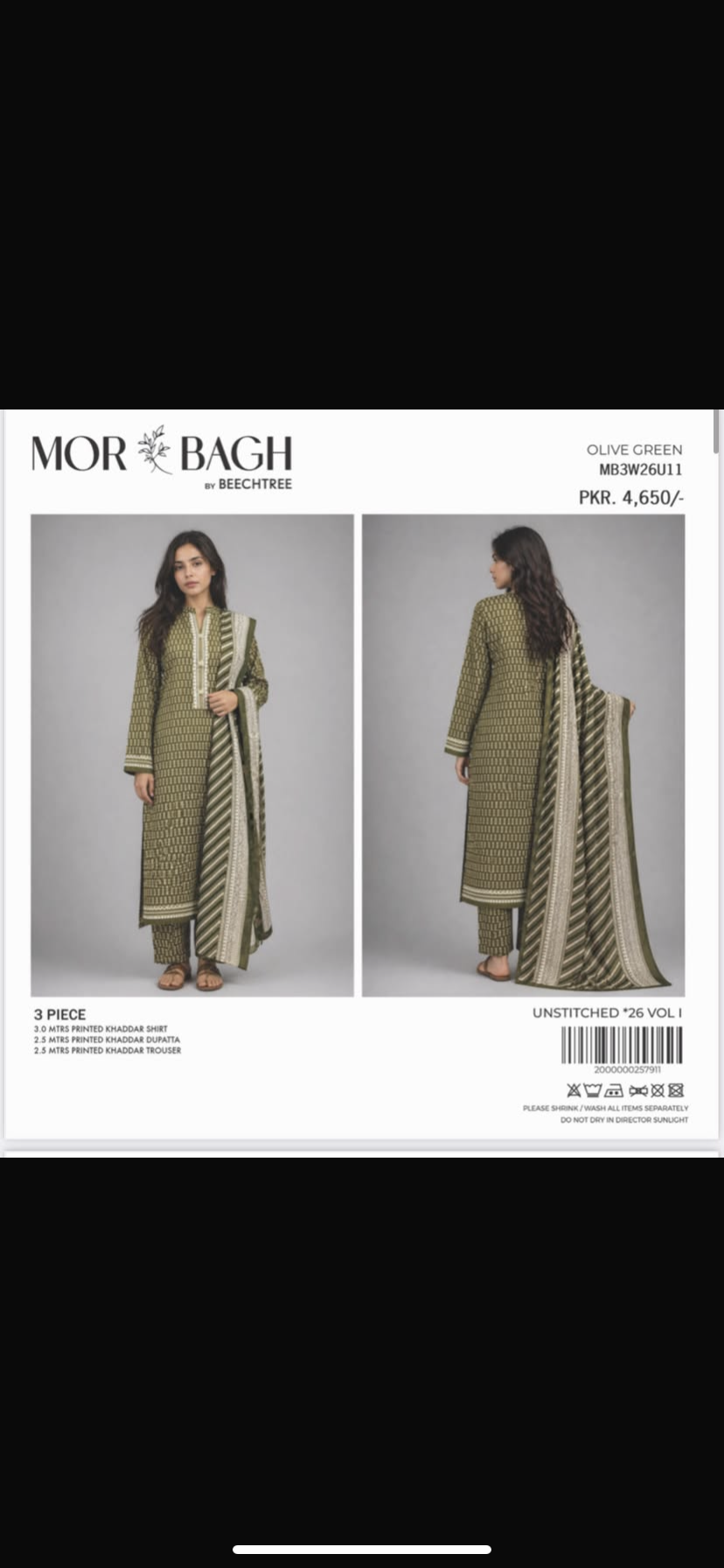 Bechtree original khaddar 3 pcs 6 pcs set