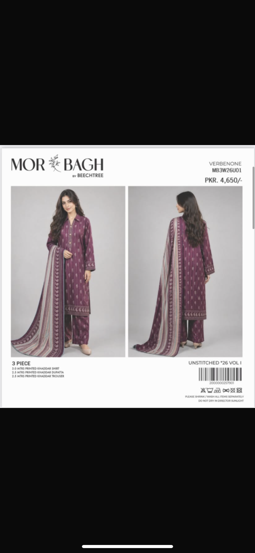 Bechtree original khaddar 3 pcs 6 pcs set