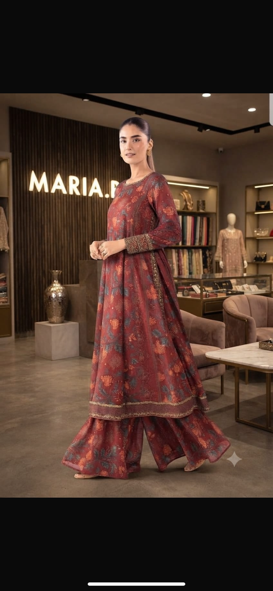 Maria b silk printed 2 pcs