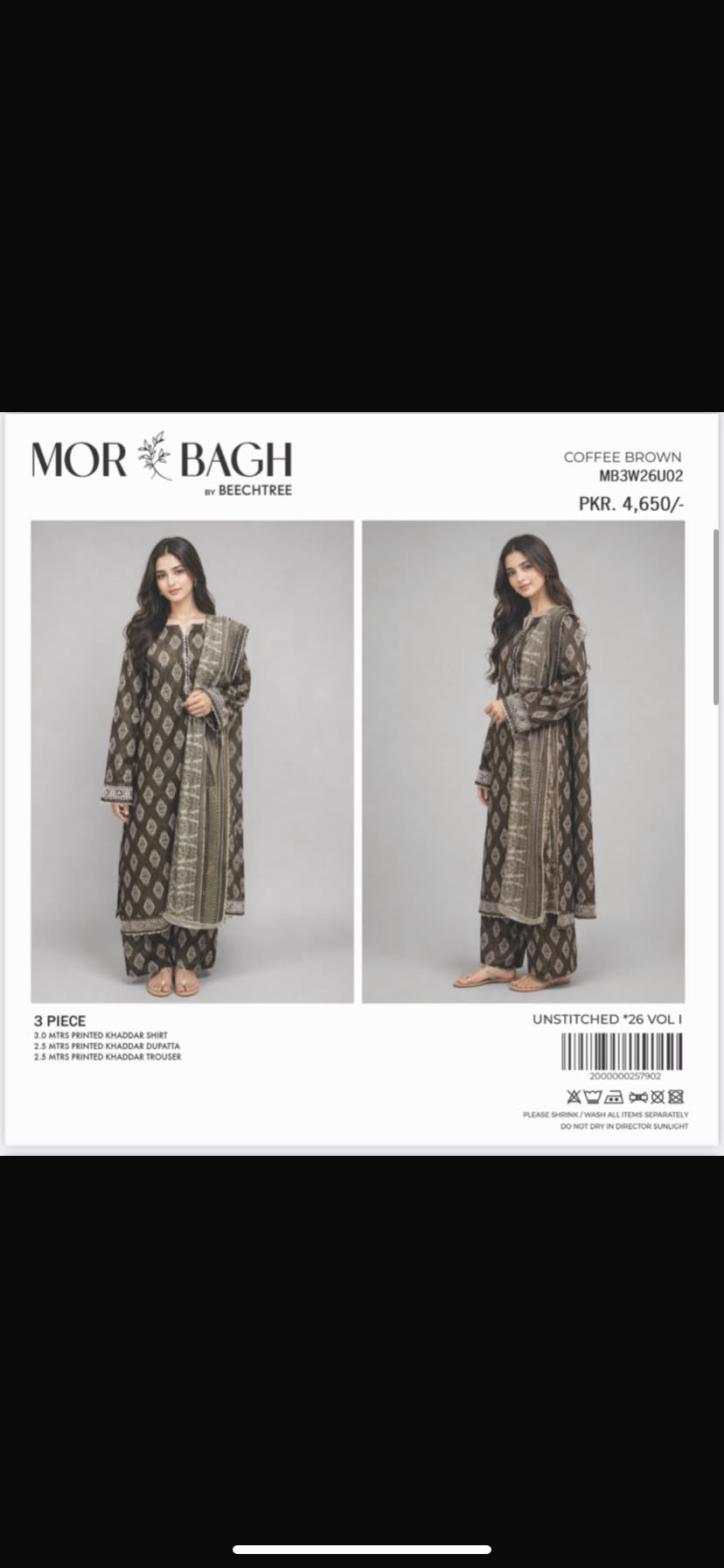 Bechtree original khaddar 3 pcs 6 pcs set