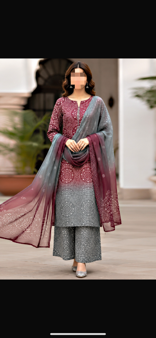 Maria b silk printed 3 pcs