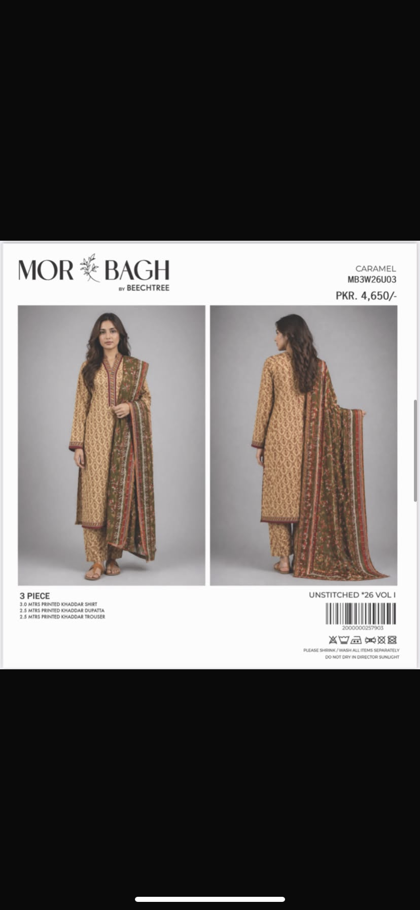 Bechtree original khaddar 3 pcs 6 pcs set