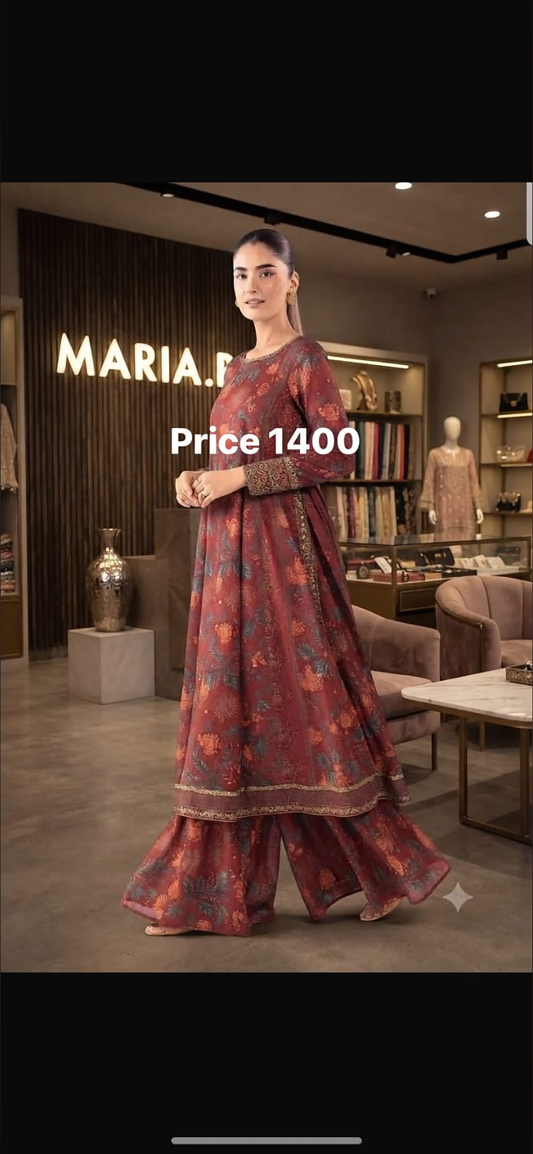 Maria b silk shirt trauser