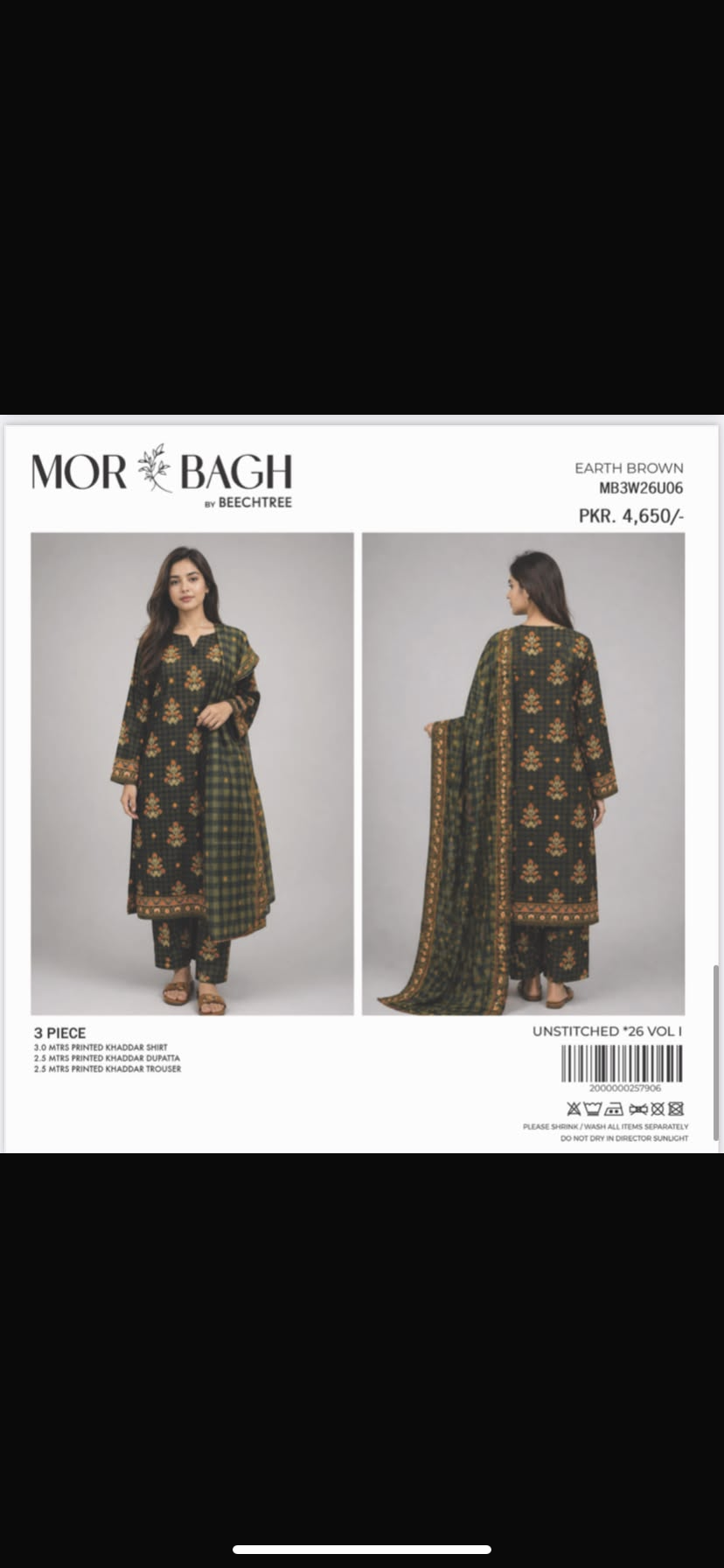 Bechtree original khaddar 3 pcs 6 pcs set