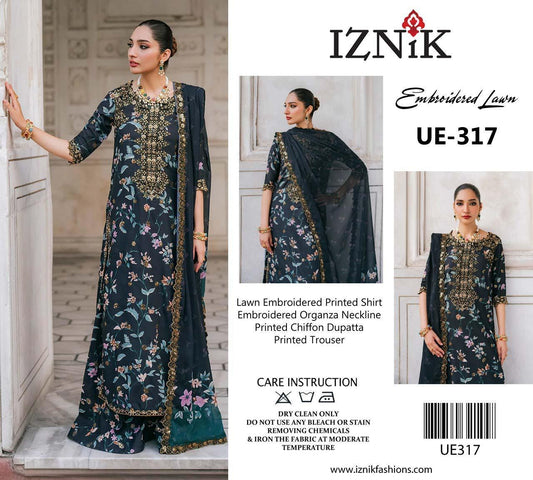 IZNIK BLACK GOLD-LAWN DF-0002