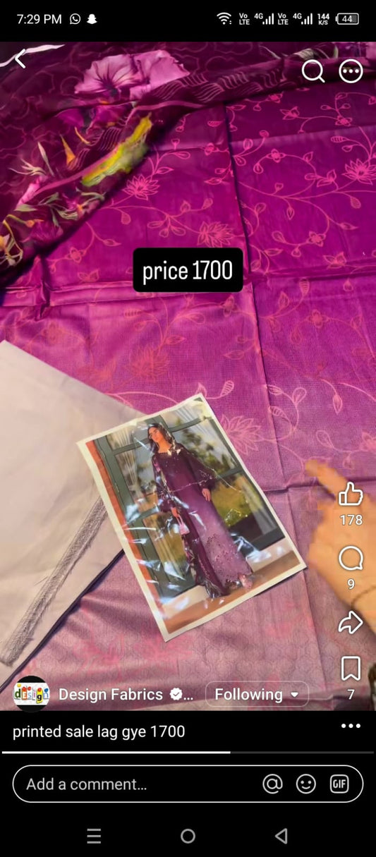 Sadia noor printed 3pc