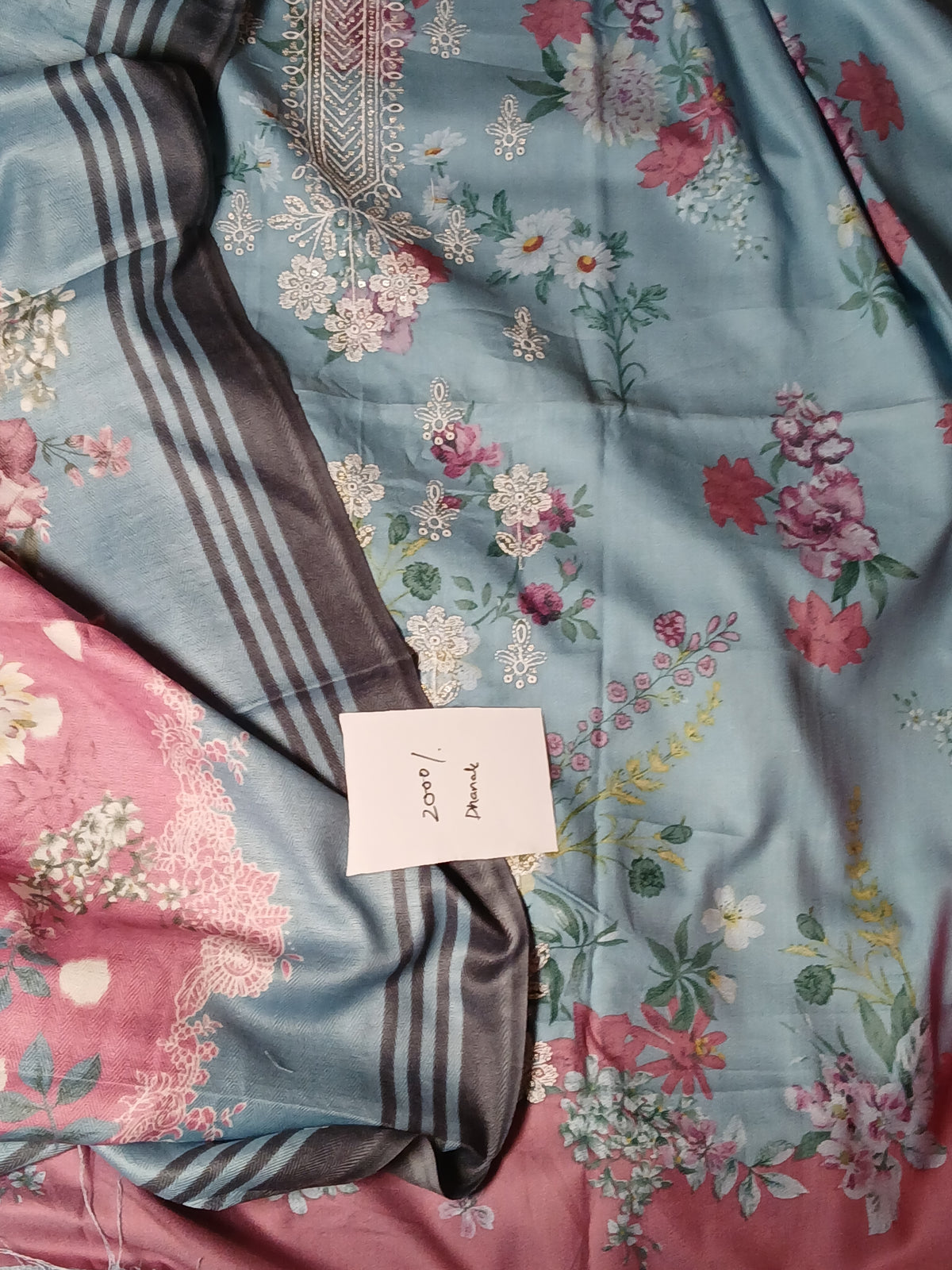 Dhanak 3pc Embroidered