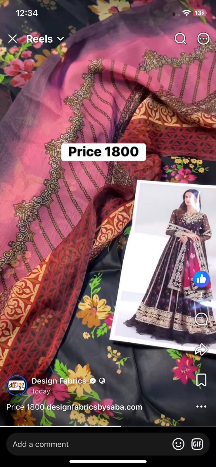 Maria b 3pc printed lawn