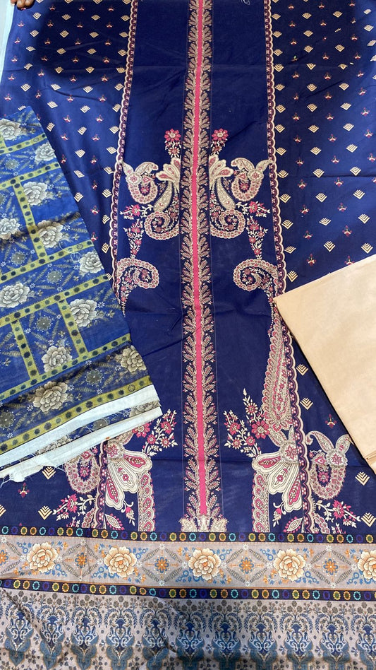 Branded 3pc lawn dupatta