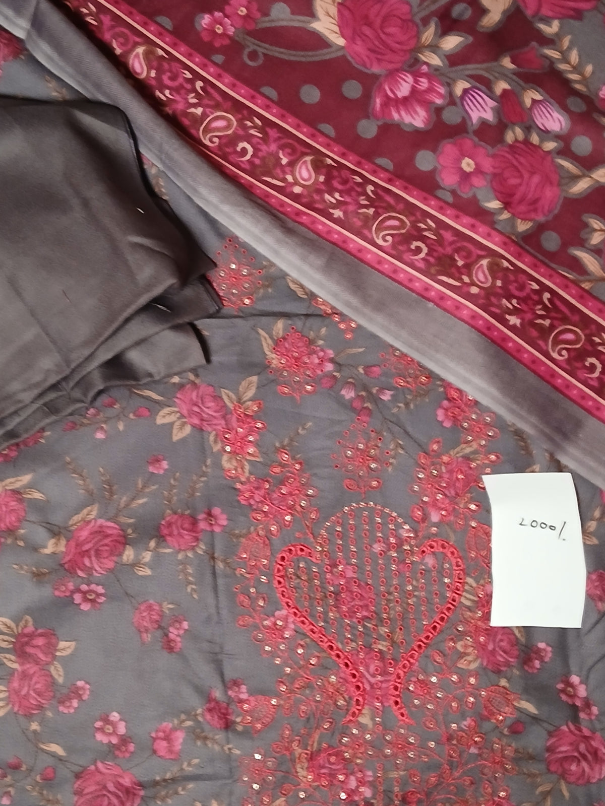 Dhanak embroidery 3pc
