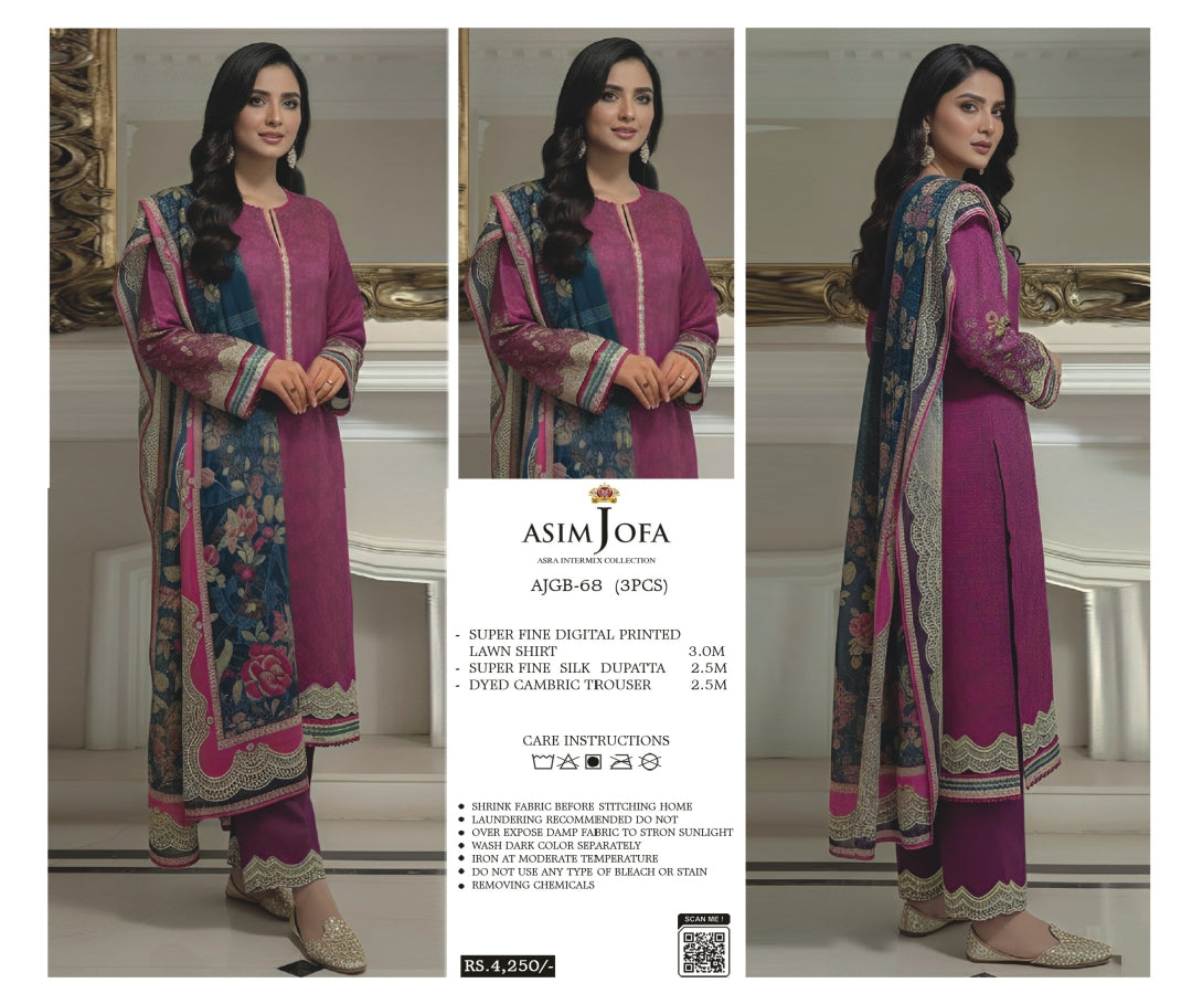 Asim jofa 3pc Lawn