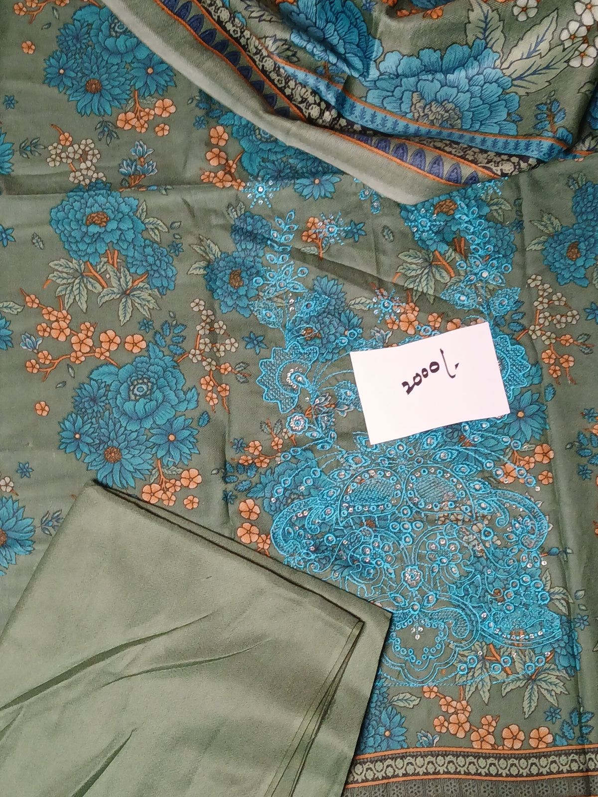 Dhanak embroidery 3pc