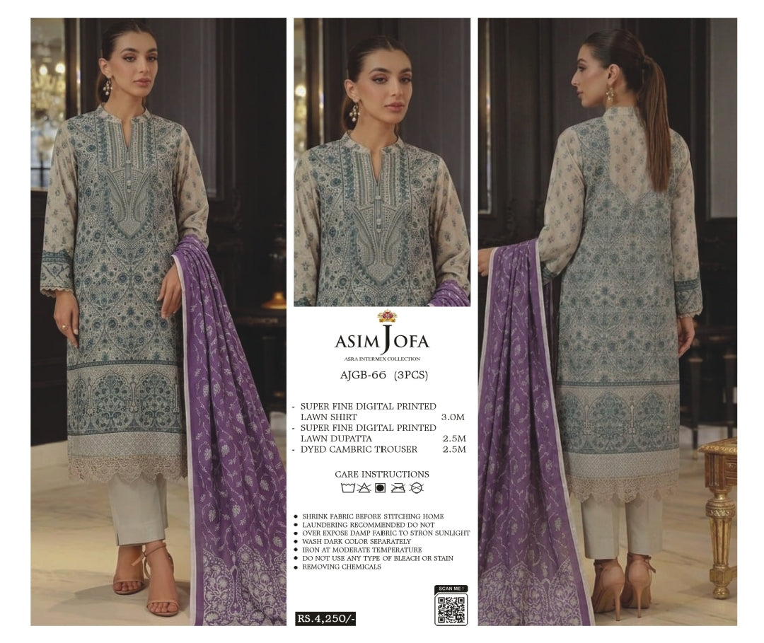 Asim jofa 3pc Lawn