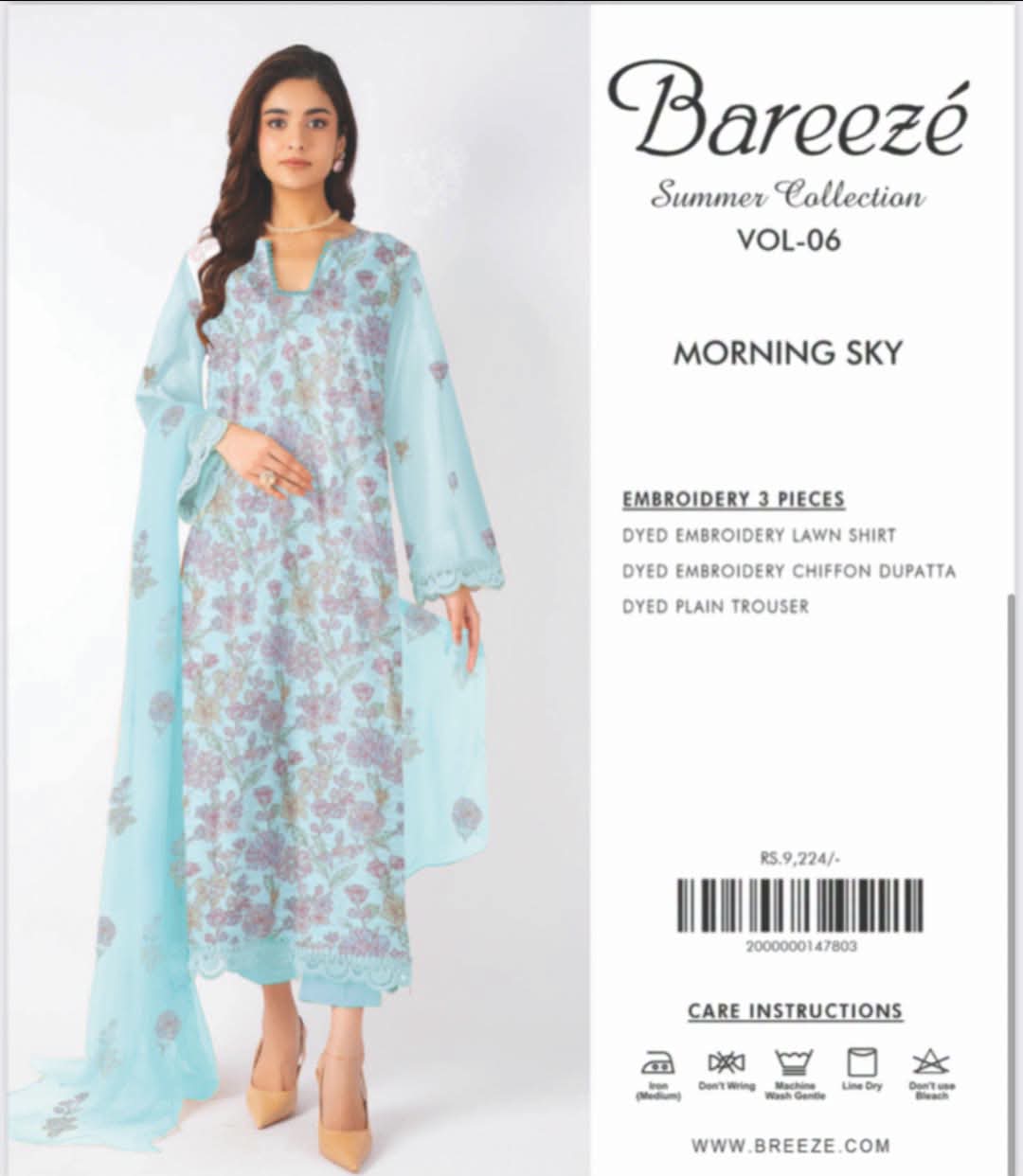 Bareeze embroidery 3pc