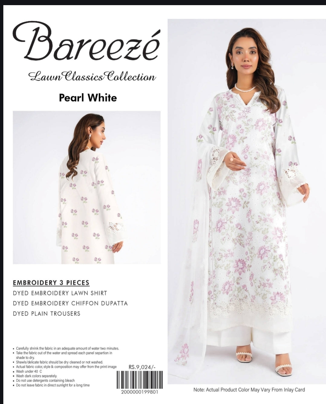 Bareeze 3pc embroidery