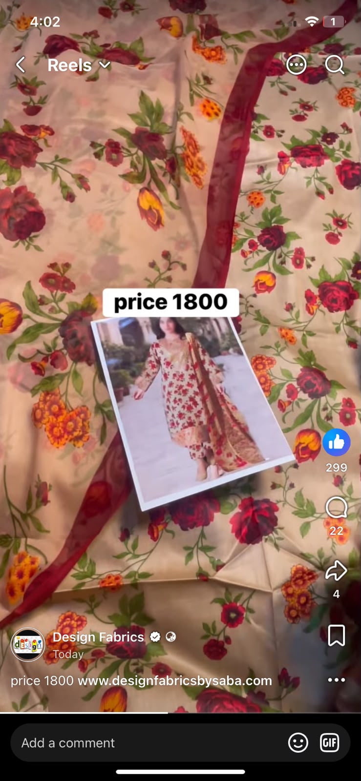 Aneela printed 3pc orange
