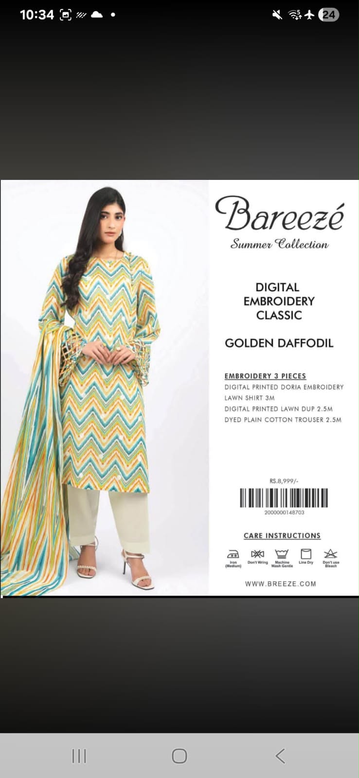(Pack of 6) Bareeze 3pc