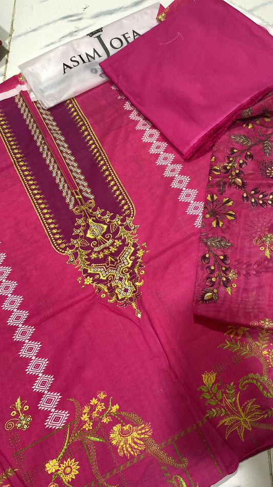 Asim jofa 3pc lawn dupatta