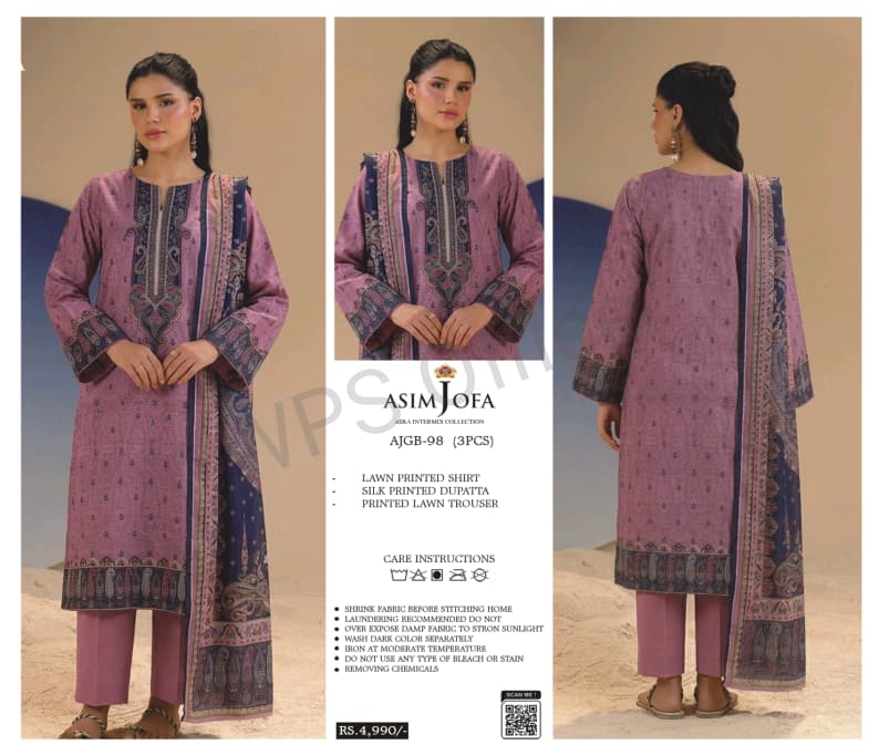 Asim jofa 3pc Lawn
