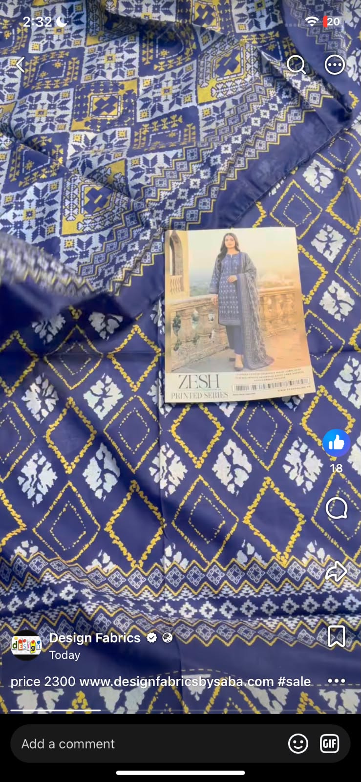Zeesh gold print Lawn