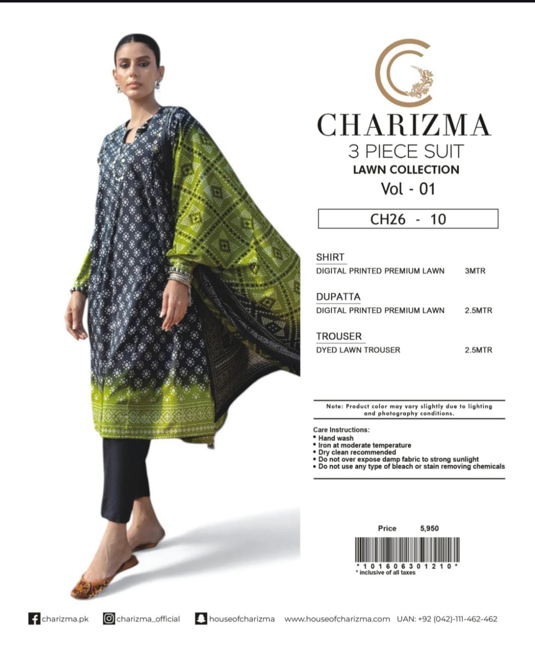 Charizma Lawn 3pc