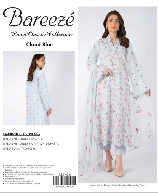 Bareeze 3pc embroidery
