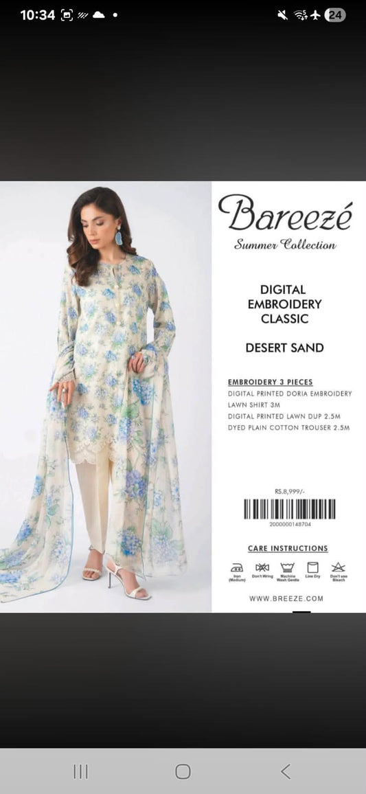 Bareeze 3pc embroidery
