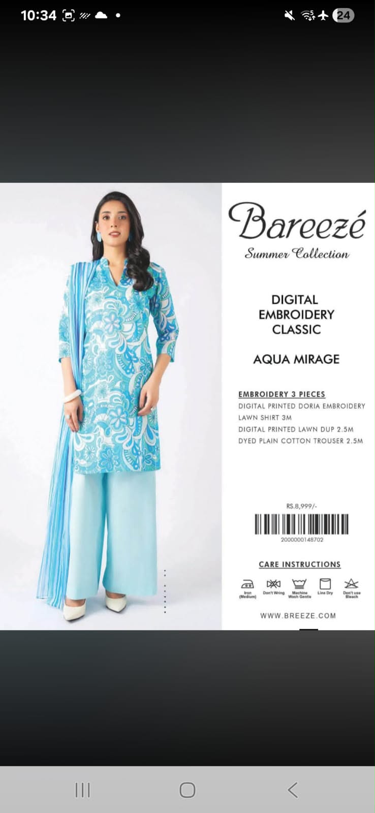(Pack of 6) Bareeze 3pc