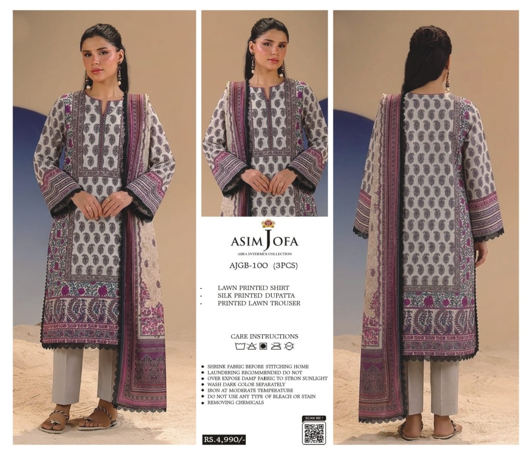 Asim jofa 3pc Lawn