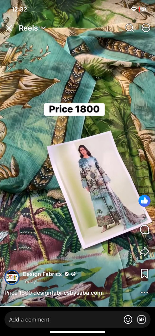Maria b 3pc printed lawn