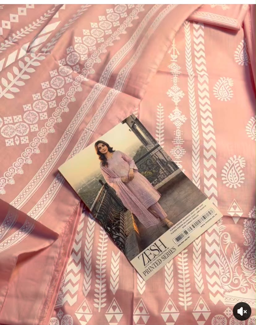 Zeesh gold print Lawn