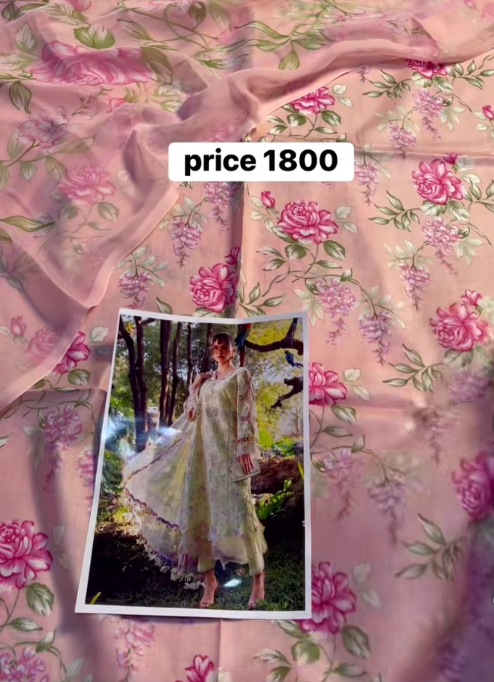 Maria B pink Butterfly (Printed)