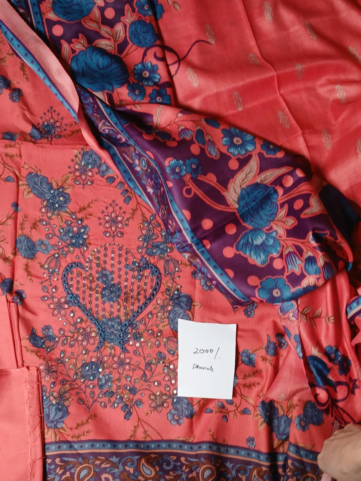 Dhanak 3pc Embroidered