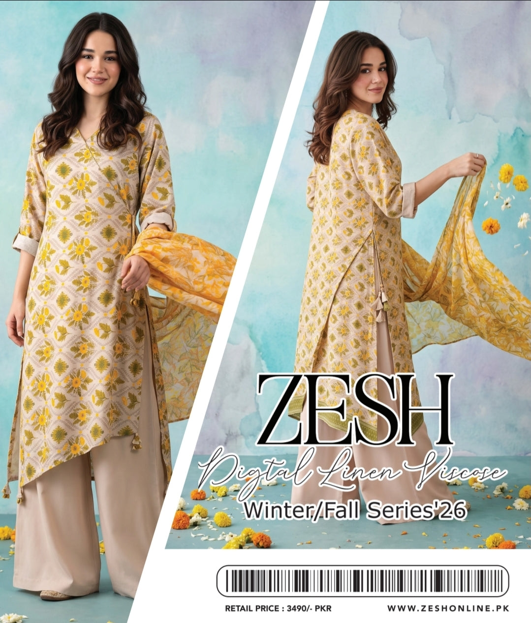 Zesh Linen Viscose pack of 8