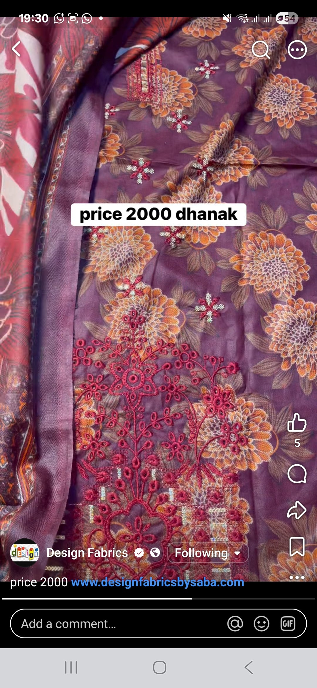 Dhanak 3pc Embroidered pashmina shawl